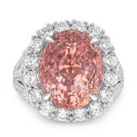 Untreated Ceylon Padparadscha Sapphire Ring, 15.56 Carats | Louisiana 🇺🇸
