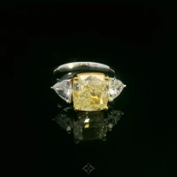 Cushion-Cut Yellow Diamond Engagement Ring in 18K White Gold | Dubai 🇦🇪