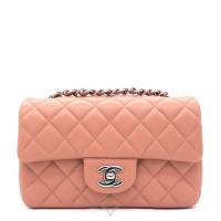 CHANEL  Lambskin Quilted Mini Rectangular Flap Dark Pink | Melbourne, VIC 🇦🇺