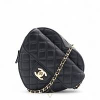 CHANEL  CC In Love Large Heart Bag Black Lambskin Light Gold Hardware | Melbourne, VIC 🇦🇺