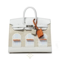 HERMÈS SAC FAUBOURG BIRKIN 20 WHITE MATTE ALLIGATOR PALLADIUM | Richmond, BC 🇨🇦 |
