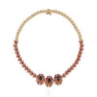 Zahra Icon Necklace in 21K Yellow Gold & Gemstones | Dubai 🇦🇪