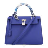 HERMES KELLY 28 SHOULDER BAG LEATHER BLUE WOMEN'S USED | Tokyo 🇯🇵