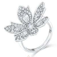 DAVID MORRIS White Gold and Diamond Palm Flower Ring | London 🇬🇧