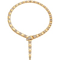 BVLGARI Yellow Gold and Diamond Serpenti Scaglie Necklace | London 🇬🇧