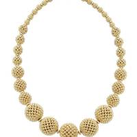18K Gold Caviar Beaded Ball Necklace | PA 🇺🇸