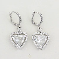 4.00ct Heart Shape Diamond Drop Earrings | London 🇬🇧