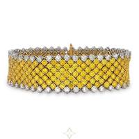 Fancy Vivid Yellow Diamond Mesh Bracelet, 28.40 Carats | Louisiana 🇺🇸