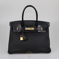 HERMES BLACK MATT ALLIGATOR & TOGO BIRKIN TOUCH 30 BAG | Dubai 🇦🇪