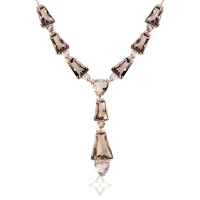 DNA NECKLACE IN ROSE GOLD, SMOKED QUARTZ, MURION QUARTZ AND DIAMONDS | São Paulo 🇧🇷