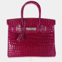 Hermes Birkin 30 Rose Pourpre Shiny Niloticus Bag | Dubai 🇦🇪