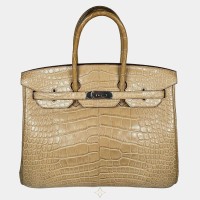 Hermes Birkin 35 Poussiere Alligator Mississippiensis Phw Bag | Dubai 🇦🇪