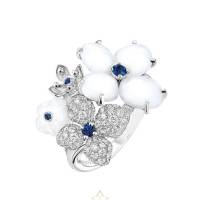 Chaumet "Hortensia Voie Lactée" ring with sapphire and chalcedony | Baku 🇦🇿