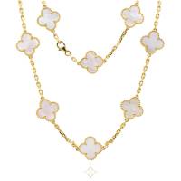 Van Cleef & Arpels Vintage Alhambra 18ct Yellow Gold 20 Motifs Mother-Of-Pearl Necklace | London 🇬🇧