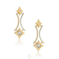 ANASTASIA KESSARIS Double The Sparkle Earrings in 18K Yellow Gold & Diamonds | Athens 🇬🇷