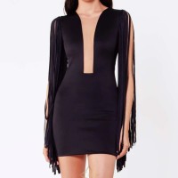 HAMELFringe sleeves mini dress in Black | Dubai 🇦🇪