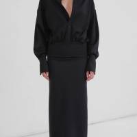 DARKPARK BARBARA WOOL ELASTIC WAIST DRESS - BLACK | Paris 🇫🇷