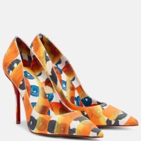 CHRISTIAN LOUBOUTIN Miss Z 100 printed satin crêpe pumps | Munich 🇩🇪