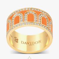 L'Arc de DAVIDOR Ring GM, 18k Yellow Gold with Zeste Lacquered Ceramic & Palais Diamonds | Paris 🇫🇷