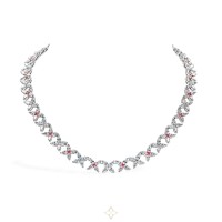 Masterpiece 24.97ct Fancy Pink and Pearshape Diamond Necklace in Platinum | Warwickshire 🇬🇧