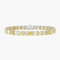 Asscher Cut Yellow and White Diamond Bracelet | Central 🇭🇰
