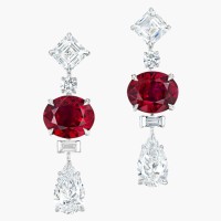3.98 carat Oval Shape Burmese Ruby and Diamond Earrings | Central 🇭🇰