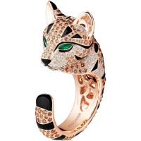 BOUCHERON Rose Gold, Diamond and Emerald Fuzzy the Leopard Cat Ring | London 🇬🇧