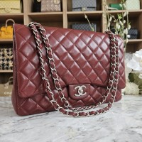 CHANEL MAXI CLASSIC FLAP, CAVIAR, BURGUNDY SHW | Copenhagen 🇩🇰