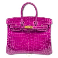 Pre-Owned Hermes Birkin 25 Rose Cheherazade Crocodile Nilotticus | Tokyo 🇯🇵