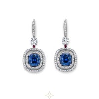 CLASSICS 18K White Gold, Sapphire & Diamonds Earrings | Lucerne 🇨🇭