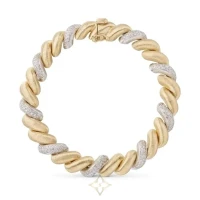 BUCCELLATI 18 KARAT YELLOW GOLD TORSADE BRACELET WITH DIAMONDS | Amsterdam 🇳🇱