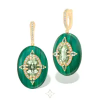REVEAL - GREEN TOURMALINE AND MALACHITE EARRINGS | Geneva🇨🇭
