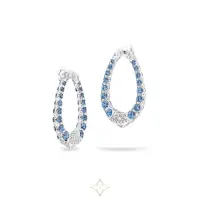 MERVEILLES BLUE HALO - DIAMOND AND SAPPHIRE SMALL EARRINGS | Geneva 🇨🇭