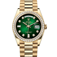 Rolex Day-Date 36 Green Ombre Diamond Yellow Gold 128348 | CA 🇺🇸