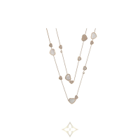 HAPPY HEARTS SAUTOIR NECKLACE, ETHICAL ROSE GOLD, DIAMONDS, MOTHER-OF-PEARL | Athens 🇬🇷