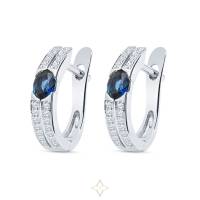 Blue Shield 18-carat White Gold & Sapphires Earrings | Santiago 🇨🇱