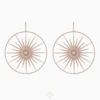 SOLEIL HOOP EARRINGS 18K Rose Gold & Diamonds | Paris 🇫🇷