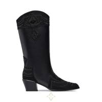 BLACK CALFSKIN TEXAN-STYLE BOOTS | Tirana 🇦🇱