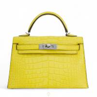 HERMÈS Mini Kelly II Mimosa (M9) Matte Alligator Palladium hardware Z (2021) | Tokyo 🇯🇵