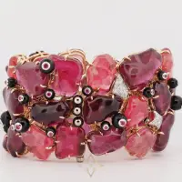 “Candy" Bracelet in 18K Rose & White Gold, Pink Sapphires & Diamonds | Zurich 🇨🇭