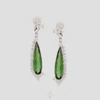 "Green Goddess" Earrings in 18K White Gold & Diamonds | Zurich 🇨🇭