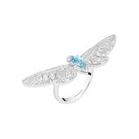 BOUCHERON White Gold, Diamond and Aquamarine Animaux de Collection Cicada Ring | London 🇬🇧