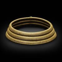 CARTIER  Vintage 18ct Yellow Gold Triple Row Tubogas Necklace | London 🇬🇧
