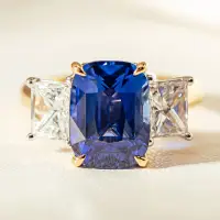 18ct Yellow Gold 8.03ct Sapphire & Diamond Ring | Auckland 🇳🇿
