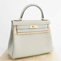 NEW HERMÈS KELLY 28 GRIS NEVE TOGO RETOURNE GOLD HARDWARE | London 🇬🇧
