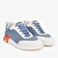 HERMÈS BLUE/WHITE DENIM/LEATHER H 'BOUNCING' SNEAKERS | Vancouver 🇨🇦