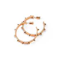 Ego earrings 18K Rose Gold & both sides diamonds | Athens 🇬🇷