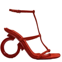 Ferragamo Women's Red Suede Sandal Elina 10.5cm 0760225 (40% OFF) | Melbourne 🇦🇺