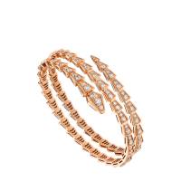 SERPENTI VIPER TWO-COIL 18 KT ROSE GOLD BRACELET SET WITH FULL PAVÉ DIAMONDS | Palermo 🇮🇹