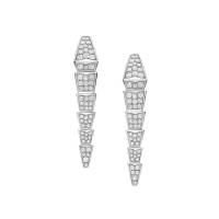 SERPENTI VIPER 18 KT WHITE GOLD EARRINGS SET WITH FULL PAVÉ DIAMONDS | Palermo 🇮🇹